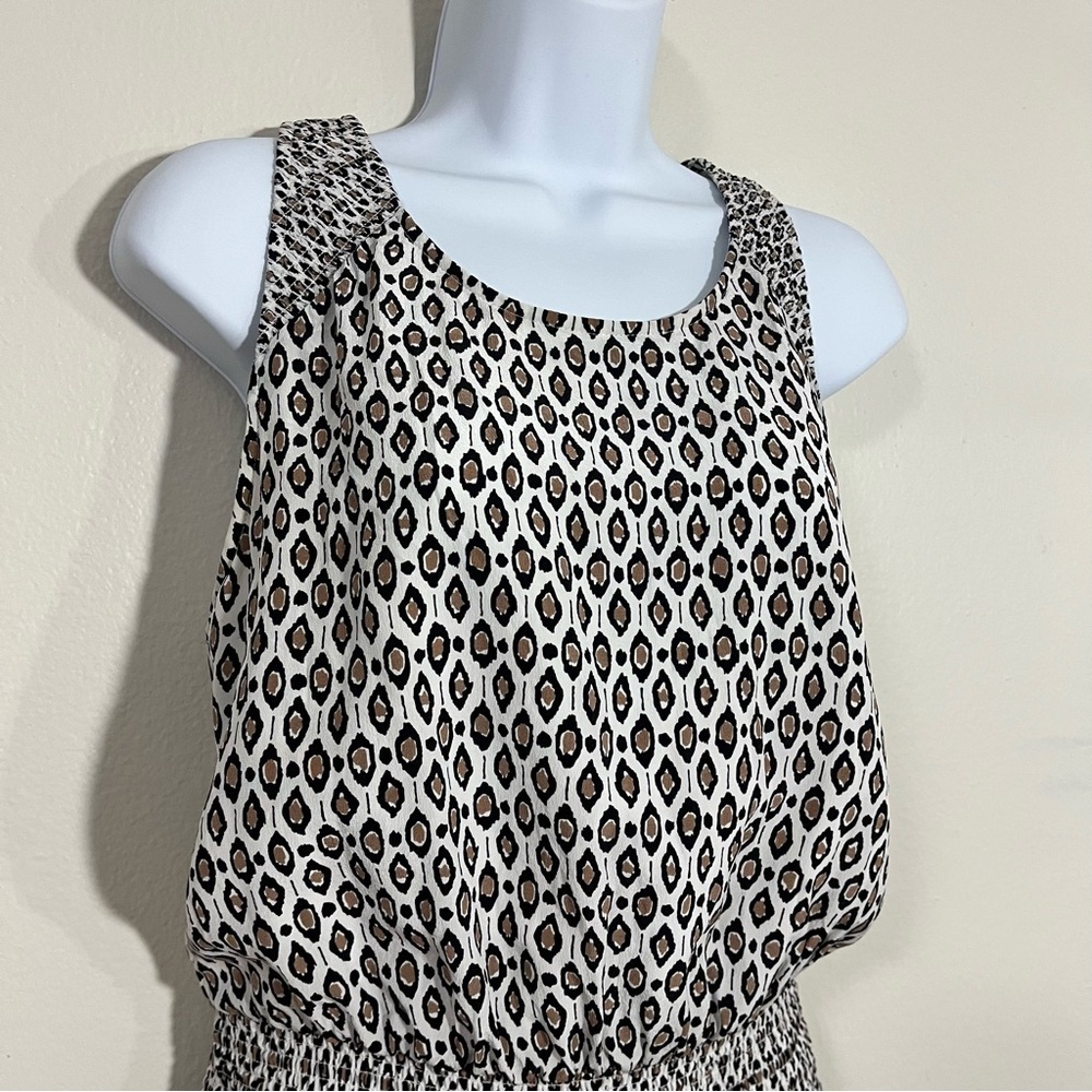 Joie 100% Silk Black and White Dress Size Small Rushed Midsection Sophisticated - Picture 5 of 9